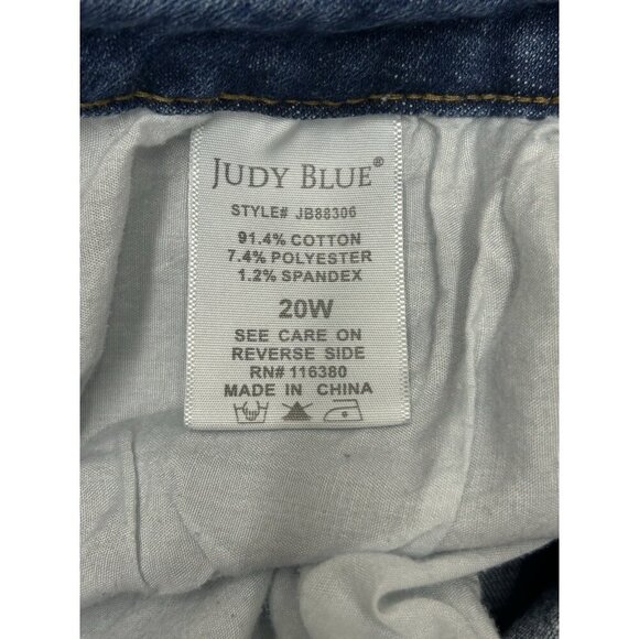 Judy Blue Jeans Womens 20W Boyfriend Fit Distressed denim plus size Stretch - Picture 4 of 4